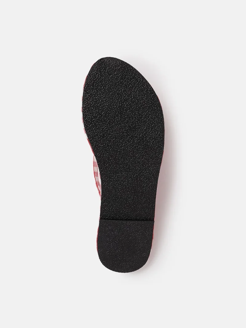 ZORIWORLD  Floral BAHAMAS Red Summer Flats for Resort Wear and Vacations  | Best Price UAE